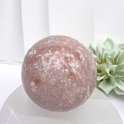 Pink Flower Agate Spheres with Druzy