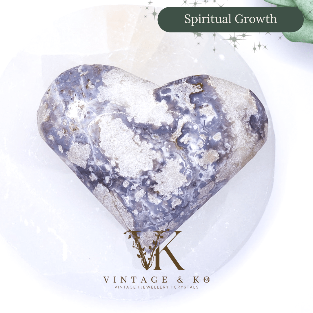 Purple Vug Agate Heart 146g Medium Size 8cm | 3