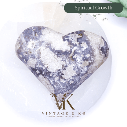 Purple Vug Agate Heart 146g Medium Size 8cm | 3