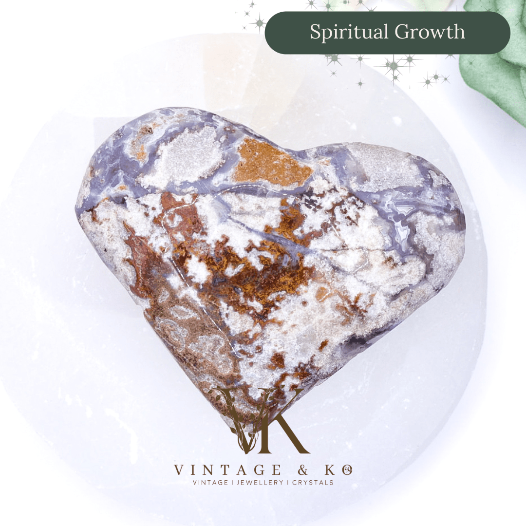 Purple Vug Agate Heart 147g Medium Size 8cm |2