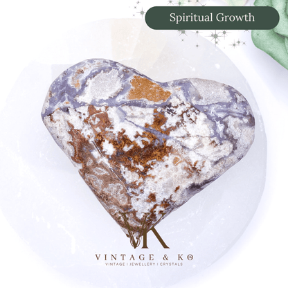 Purple Vug Agate Heart 147g Medium Size 8cm |2