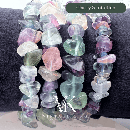 Rainbow Fluorite Crystal Chip Bracelet