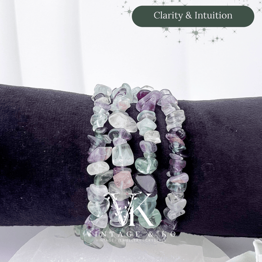 Rainbow Fluorite Crystal Chip Bracelet