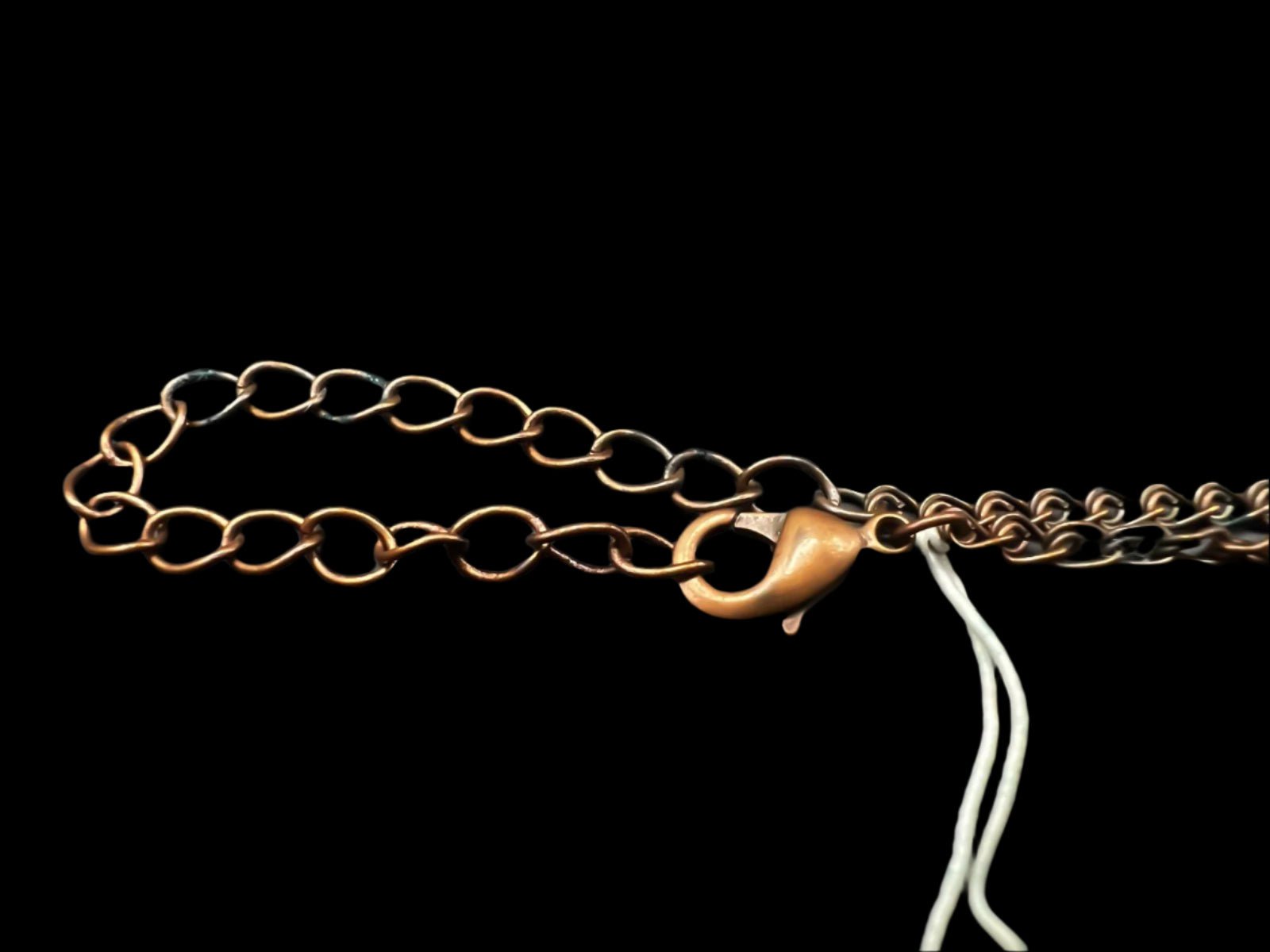 Rare Austrian Crystal Vintage Y - drop Necklace & Box, Bronze Coloured Jewellery