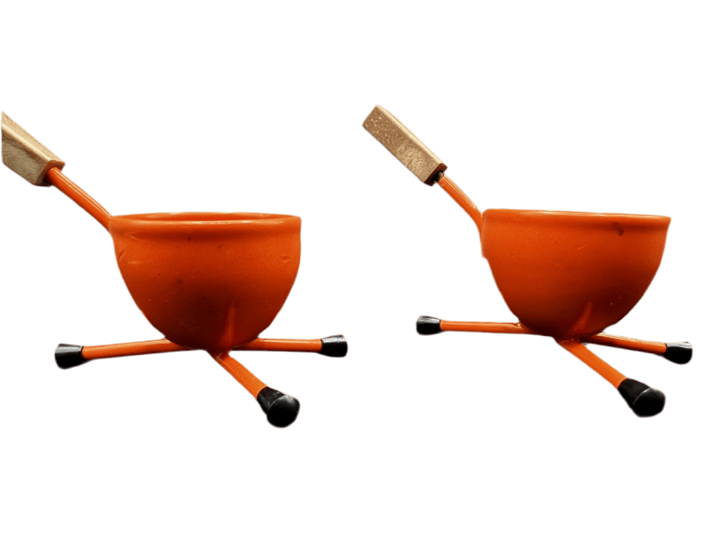 Rare Set Of 6 Tripod Egg Cups Mid - Century Modern, Retro Kitchen Accessories