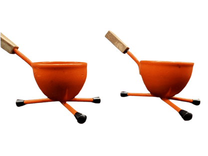 Rare Set Of 6 Tripod Egg Cups Mid - Century Modern, Retro Kitchen Accessories