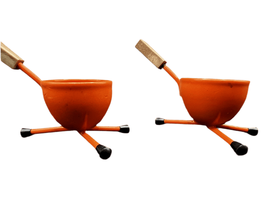 Rare Set Of 6 Tripod Egg Cups Mid - Century Modern, Retro Kitchen Accessories