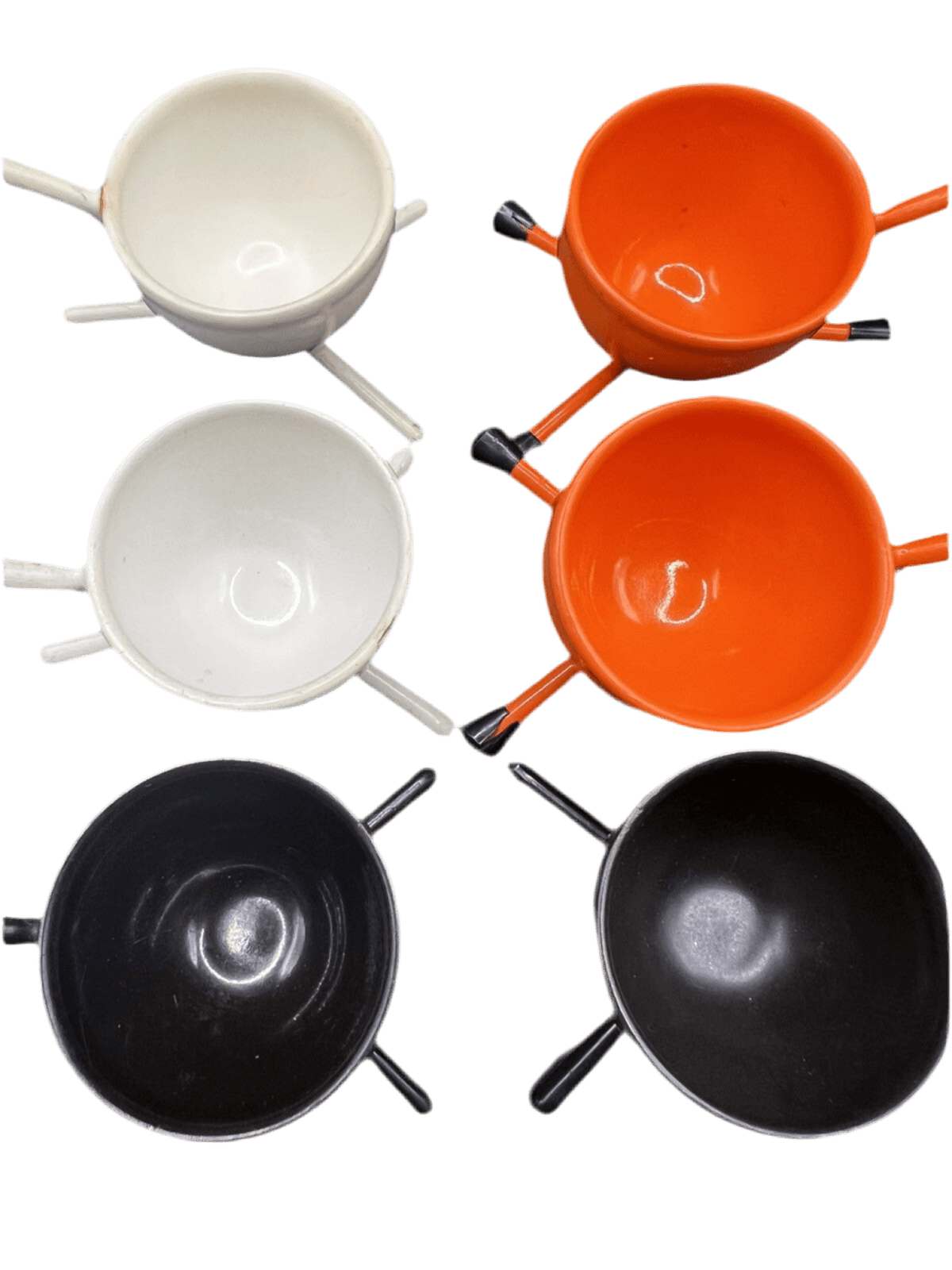 Rare Set Of 6 Tripod Egg Cups Mid - Century Modern, Retro Kitchen Accessories