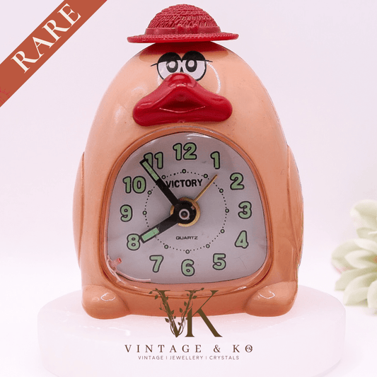 Rare Vintage Orange Chicken Victory Quartz Hat Alarm Clock Japan (Rare)