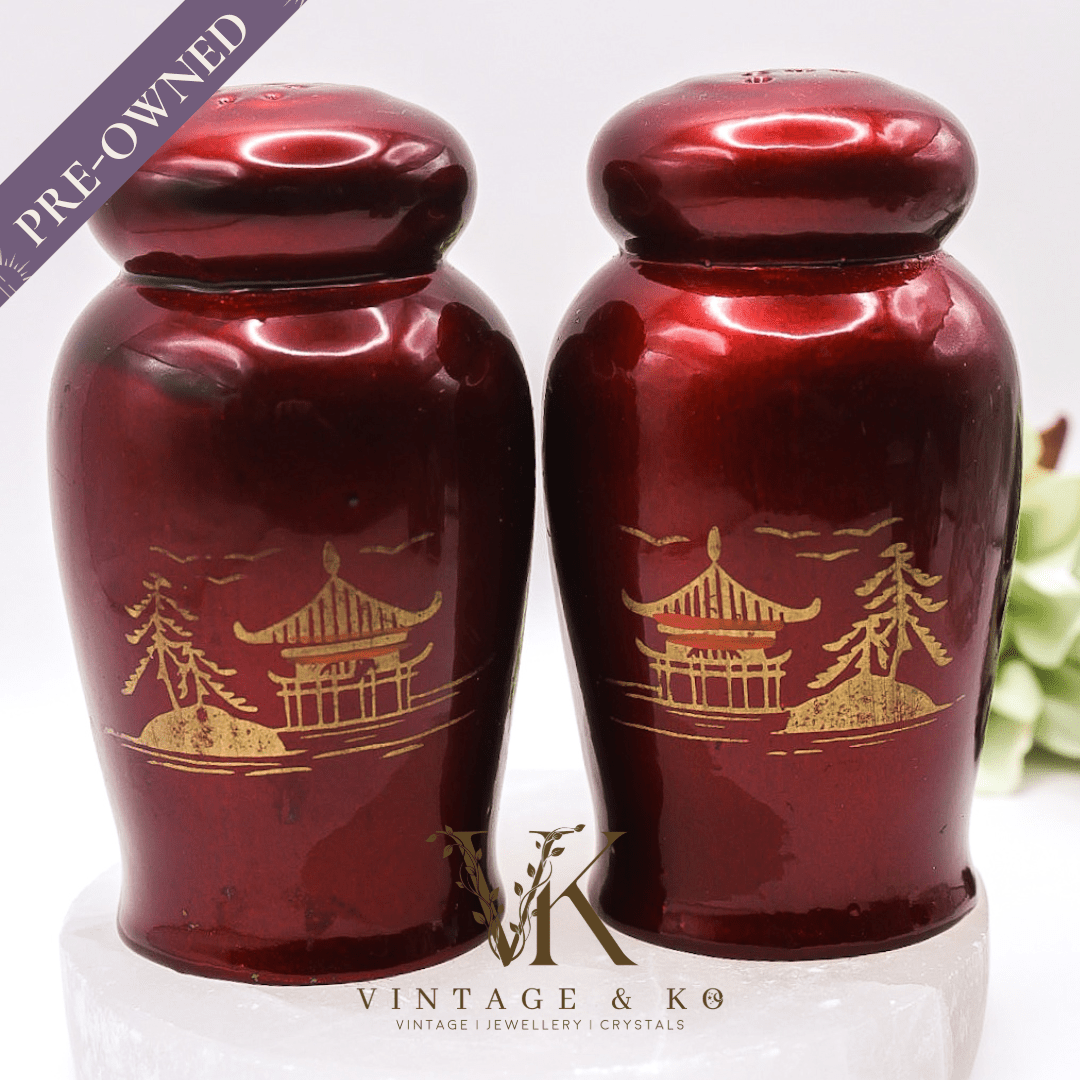 Red Temple Japanese Salt & Pepper Shakers