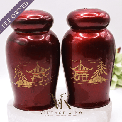 Red Temple Japanese Salt & Pepper Shakers