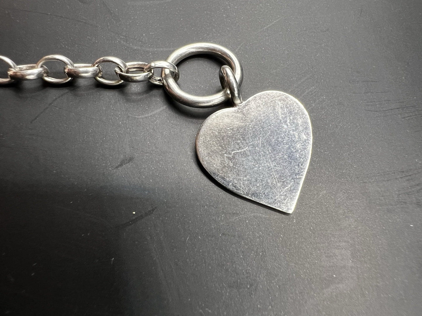925 Sterling Silver Heart Necklace T-Bar Chain 20cm Closed Gift Women’s Jewelry