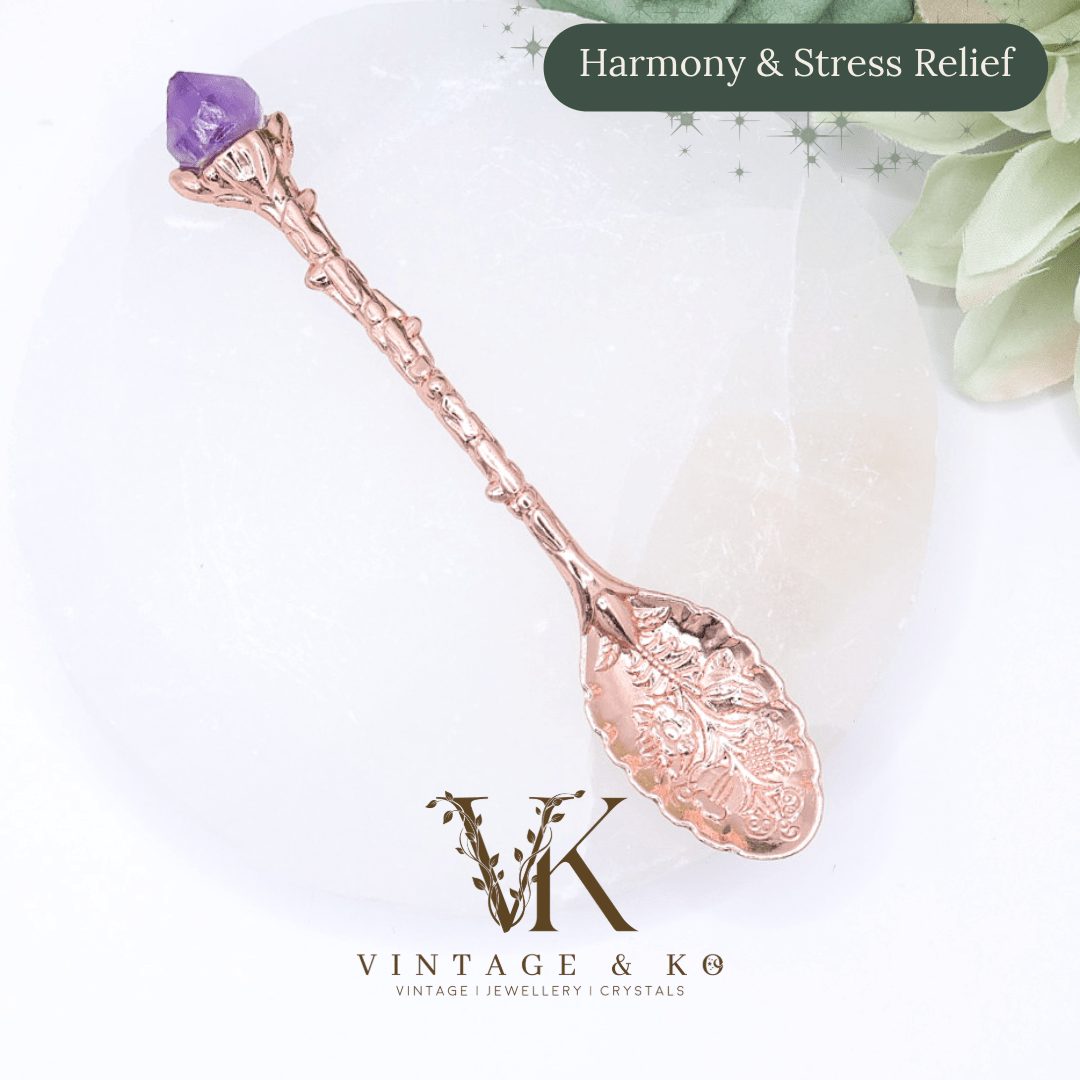 Single Witchy Genuine Crystal Coffee & Tea Spoon – Whimsical Decorative Gift