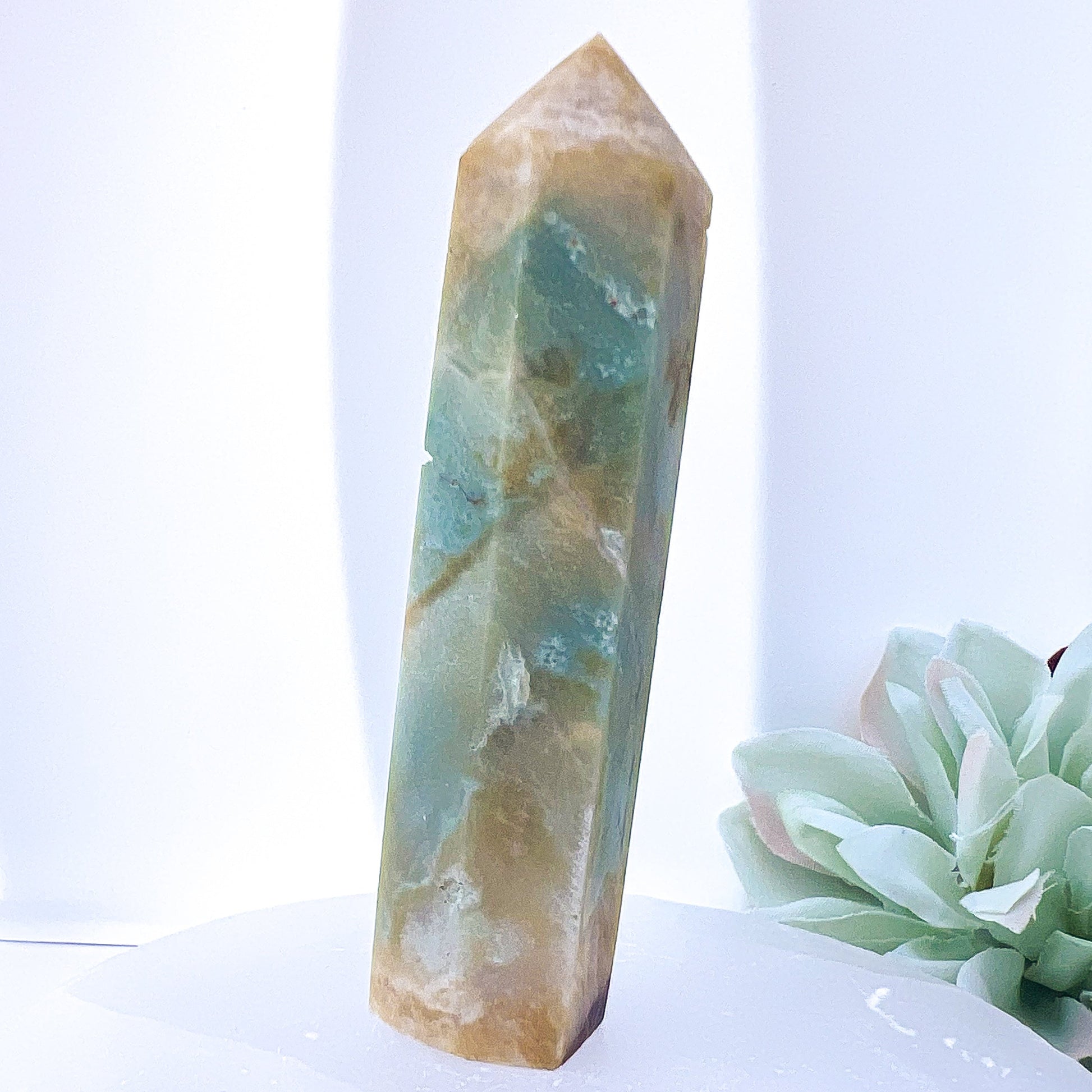 Imperfect Sky Blue Quartz (Chalcedony) Crystal Point Small 8cm | 3 (60g)