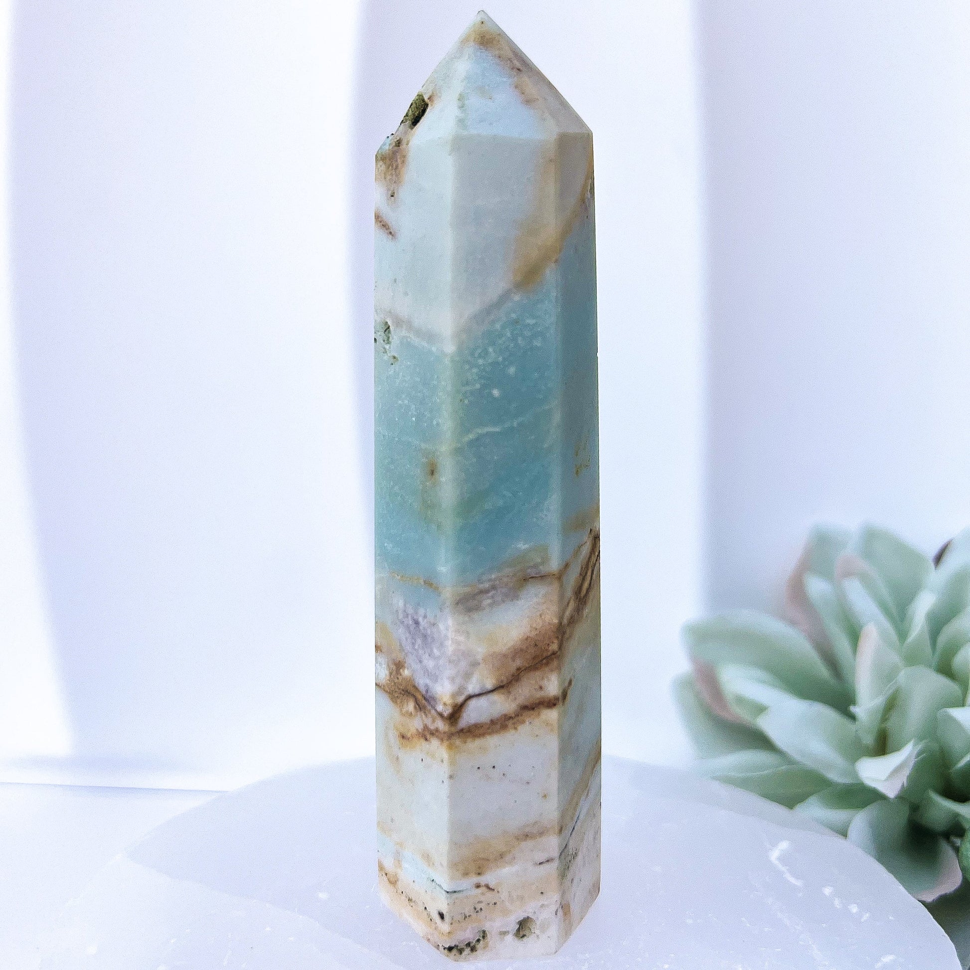 Imperfect Sky Blue Quartz (Chalcedony) Crystal Point Small | 9.5cm (90g)