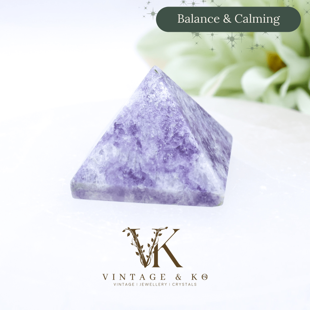 Small Lepidolite Crystal Pyramid Carving | 1.5cm
