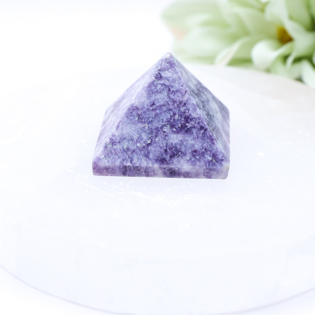 Small Lepidolite Crystal Pyramid Carving | 1.5cm