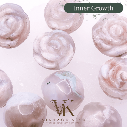 Small Rose Sakura Flower Agate Carving 2.5cm | Intuitively Chosen