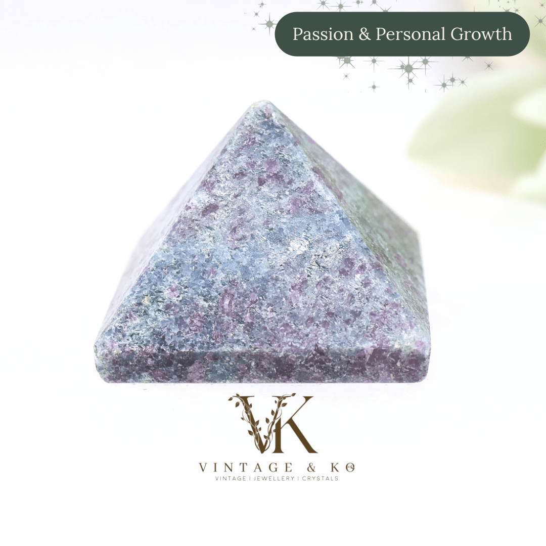 Small Ruby Fuchsite Crystal Pyramid Carving |1.5cm