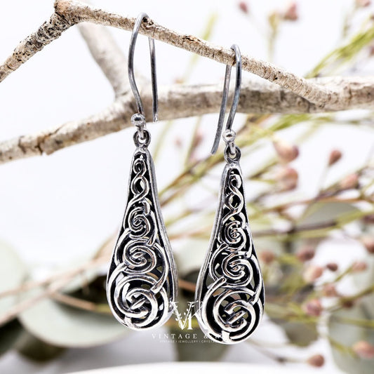 Sterling Silver Celtic Dangle Earrings | 925 Sterling Silver