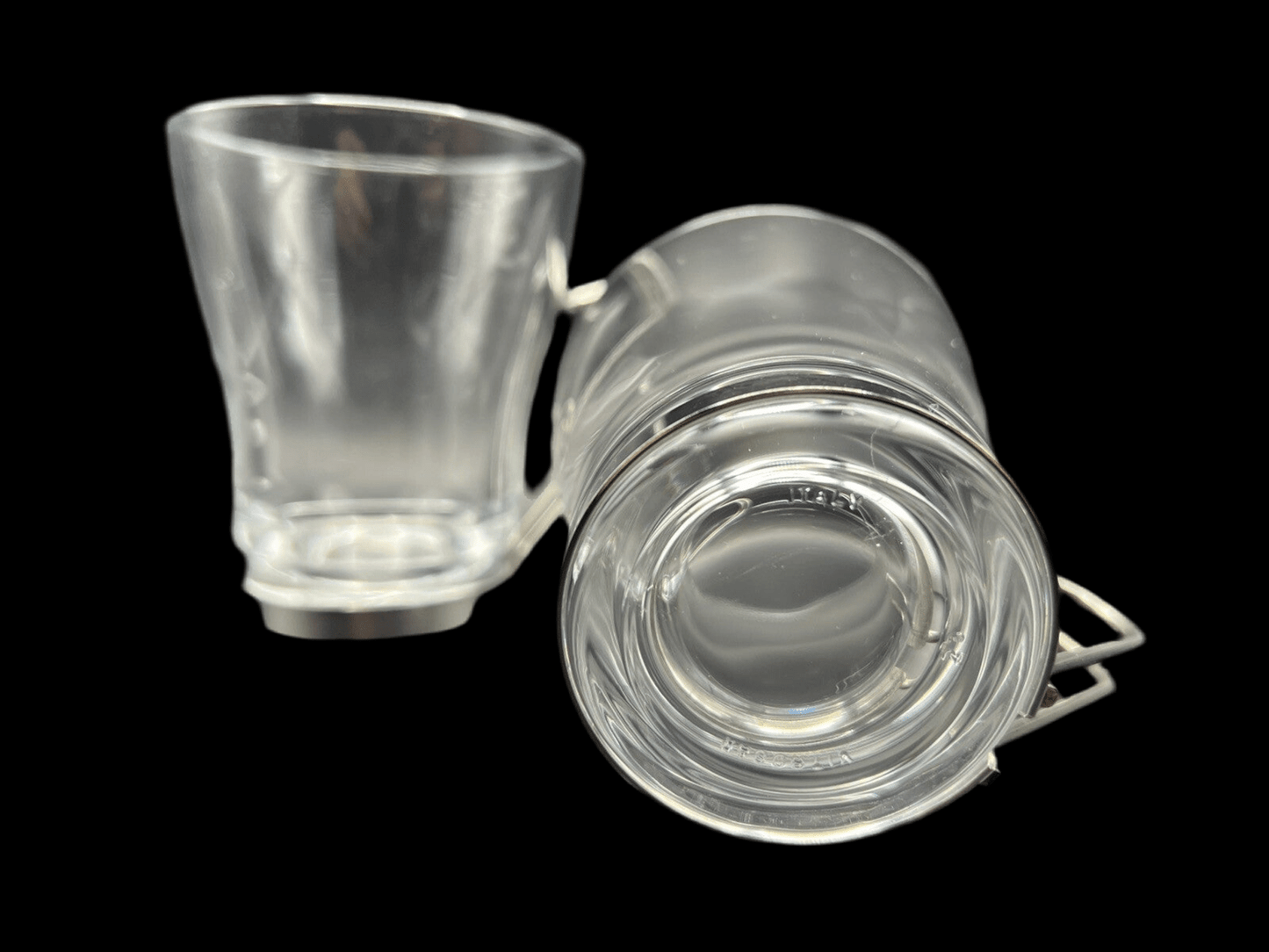 UV Reactive Set of 2 Cappuccino Glassed & 2 Stainless Steel Tall Coffee Cups