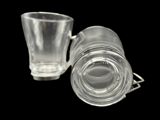 UV Reactive Set of 2 Cappuccino Glassed & 2 Stainless Steel Tall Coffee Cups