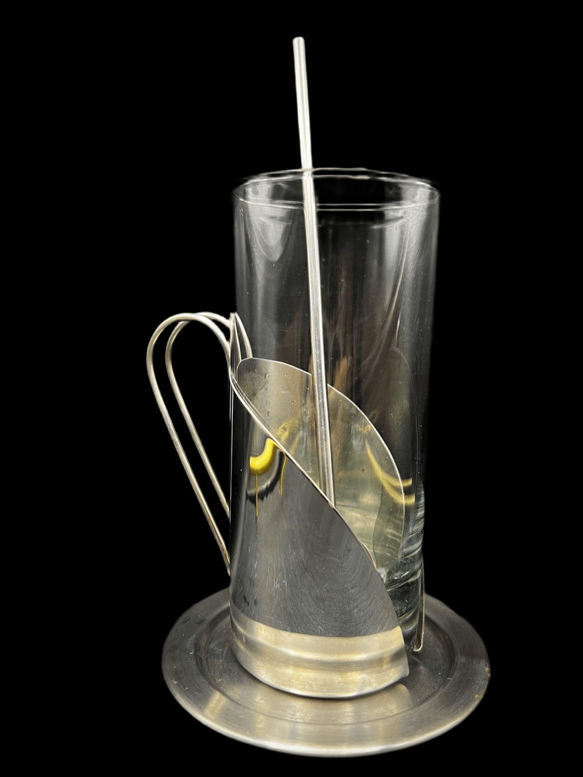 UV Reactive Set of 2 Cappuccino Glassed & 2 Stainless Steel Tall Coffee Cups