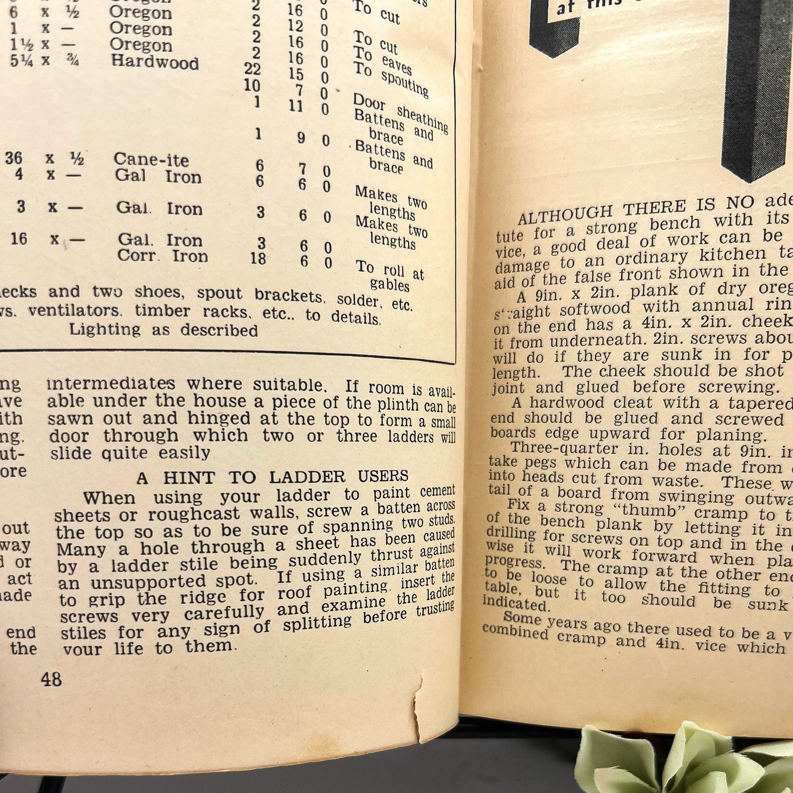 Vintage 1950s New Australian Home Carpentry Illustrated Hardcover Book