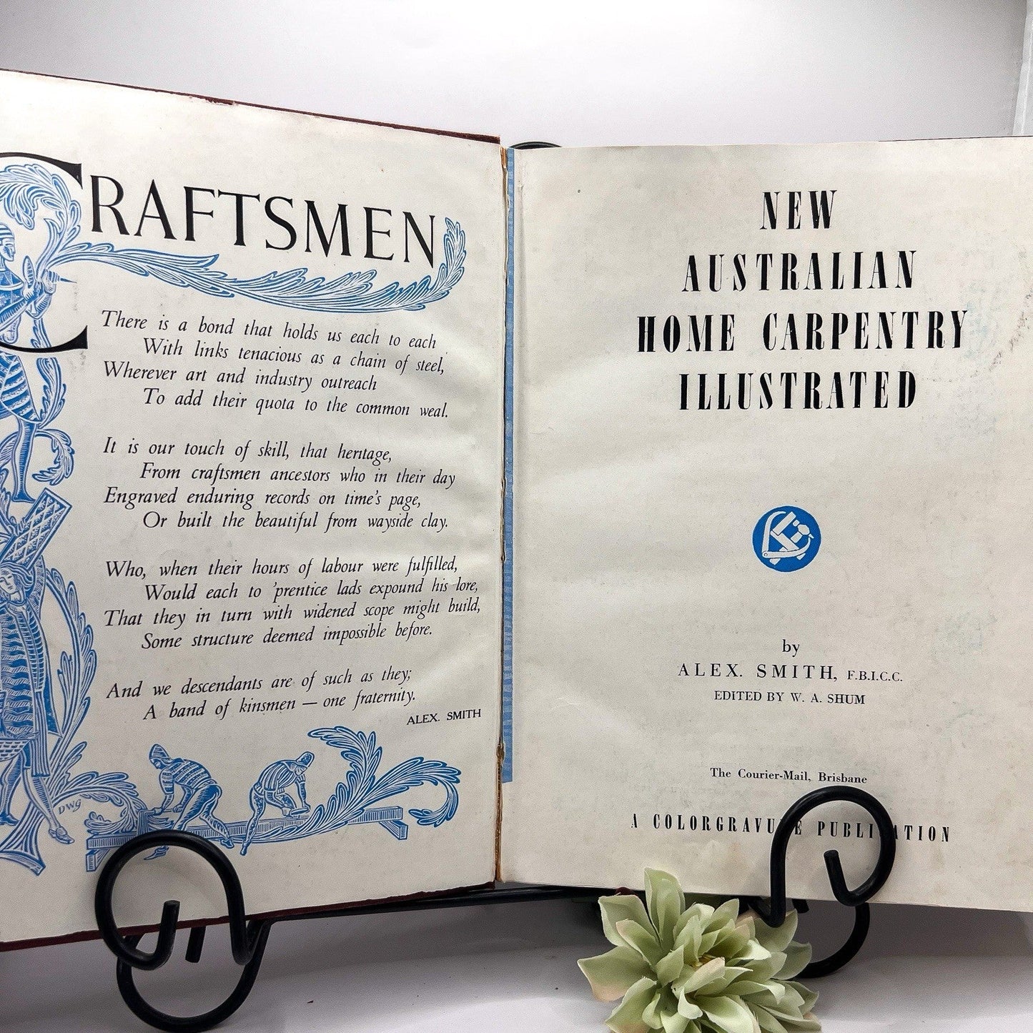 Vintage 1950s New Australian Home Carpentry Illustrated Hardcover Book