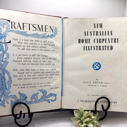 Vintage 1950s New Australian Home Carpentry Illustrated Hardcover Book