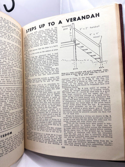 Vintage 1950s New Australian Home Carpentry Illustrated Hardcover Book