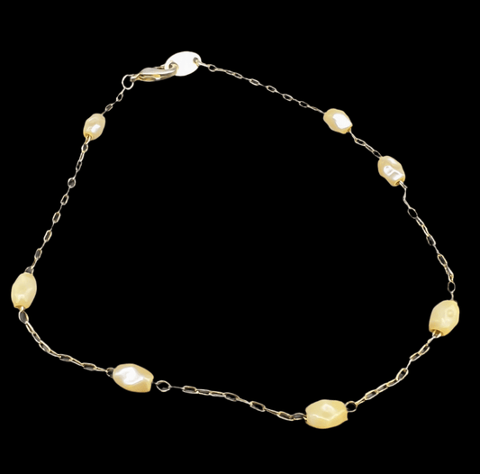 Vintage 1997 Avon Pearlesque Minimalist Ankle Bracelet