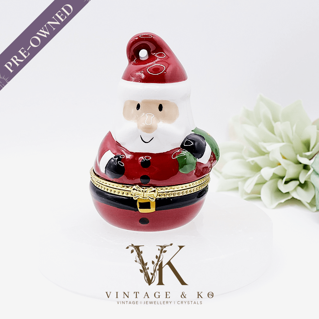 Vintage Avon Porcelain Santa Jewellery Box