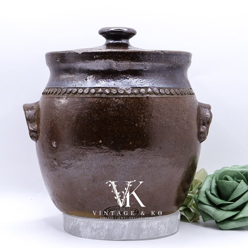 Vintage Bendigo Pottery Epsom Stoneware 15cm Lidded Canister