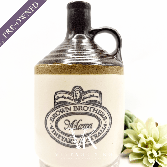 Vintage Brown Brothers Milawa Vineyard Pottery Decanter