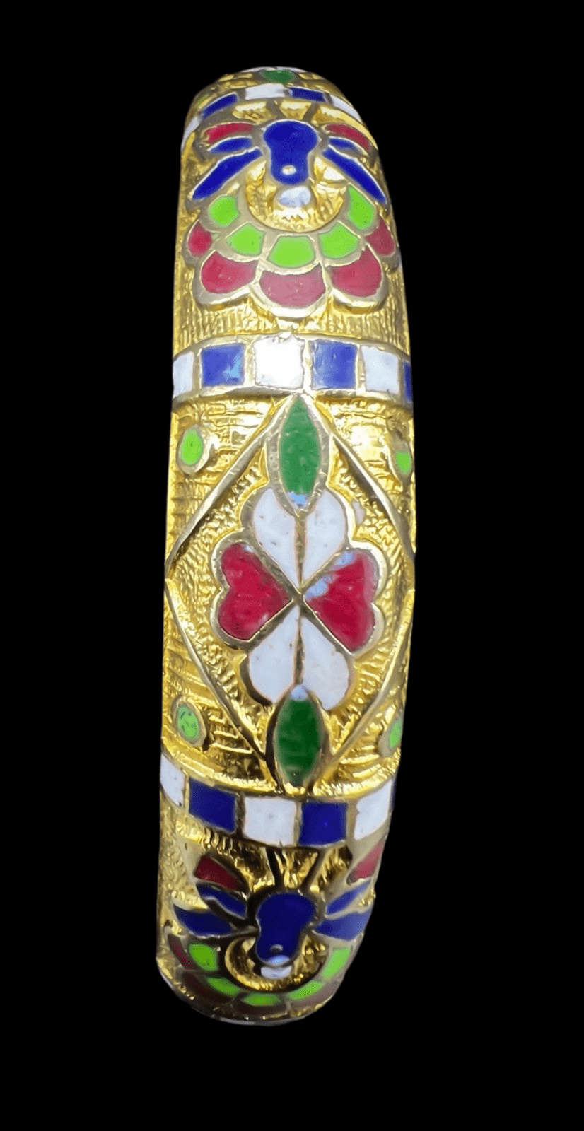 Vintage Cloisonné Gold Tone Enamel Bracelet