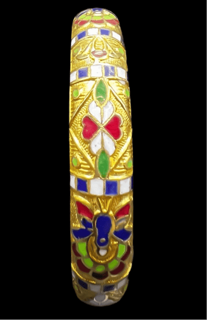 Vintage Cloisonné Gold Tone Enamel Bracelet