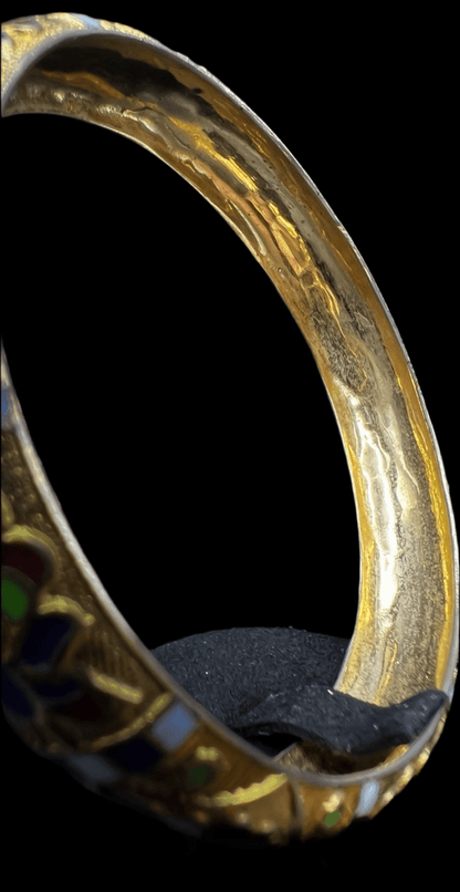 Vintage Cloisonné Gold Tone Enamel Bracelet