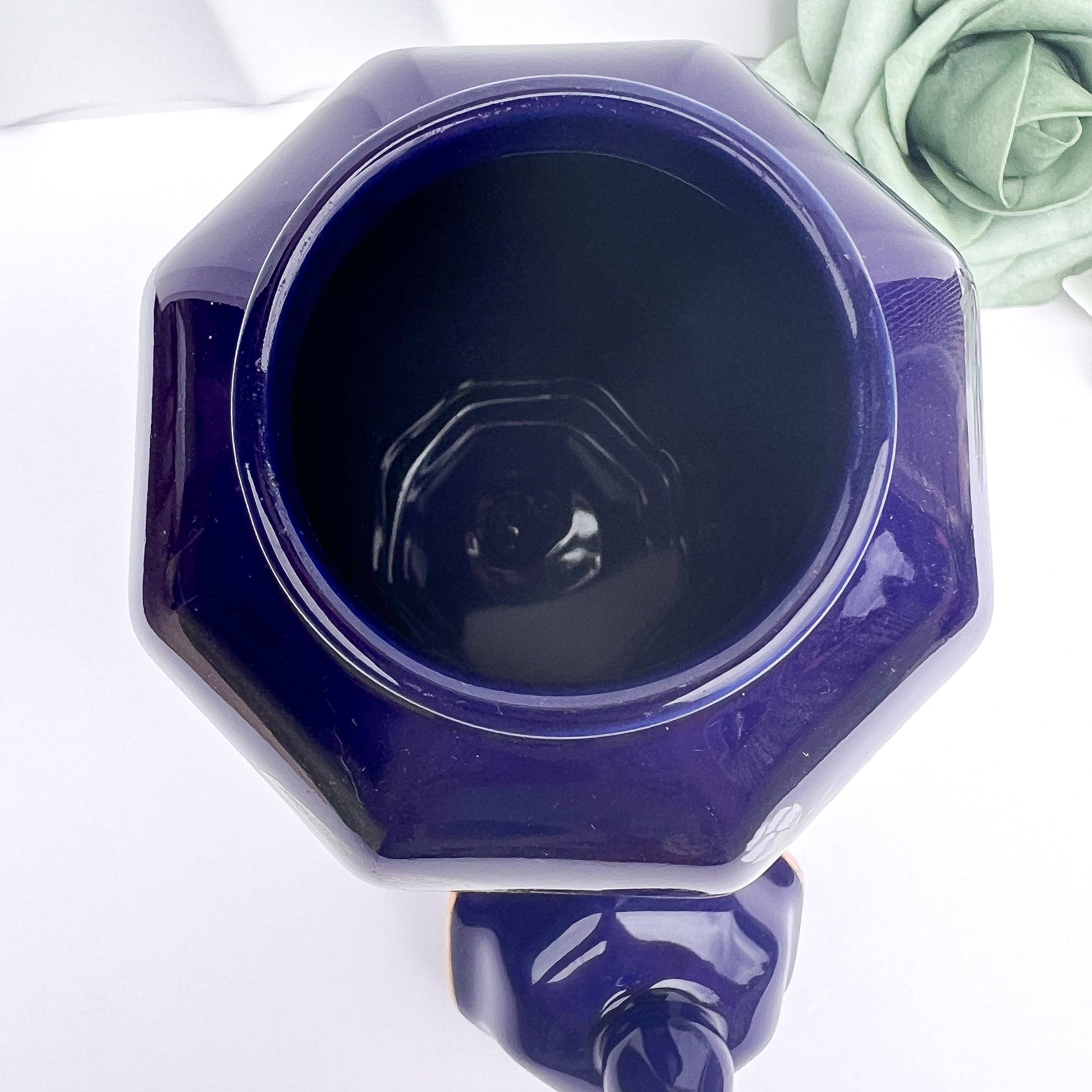 Vintage Cobalt Blue Hand - Painted Chinese Ginger Jar