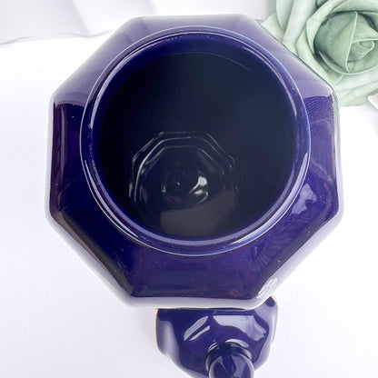 Vintage Cobalt Blue Hand - Painted Chinese Ginger Jar