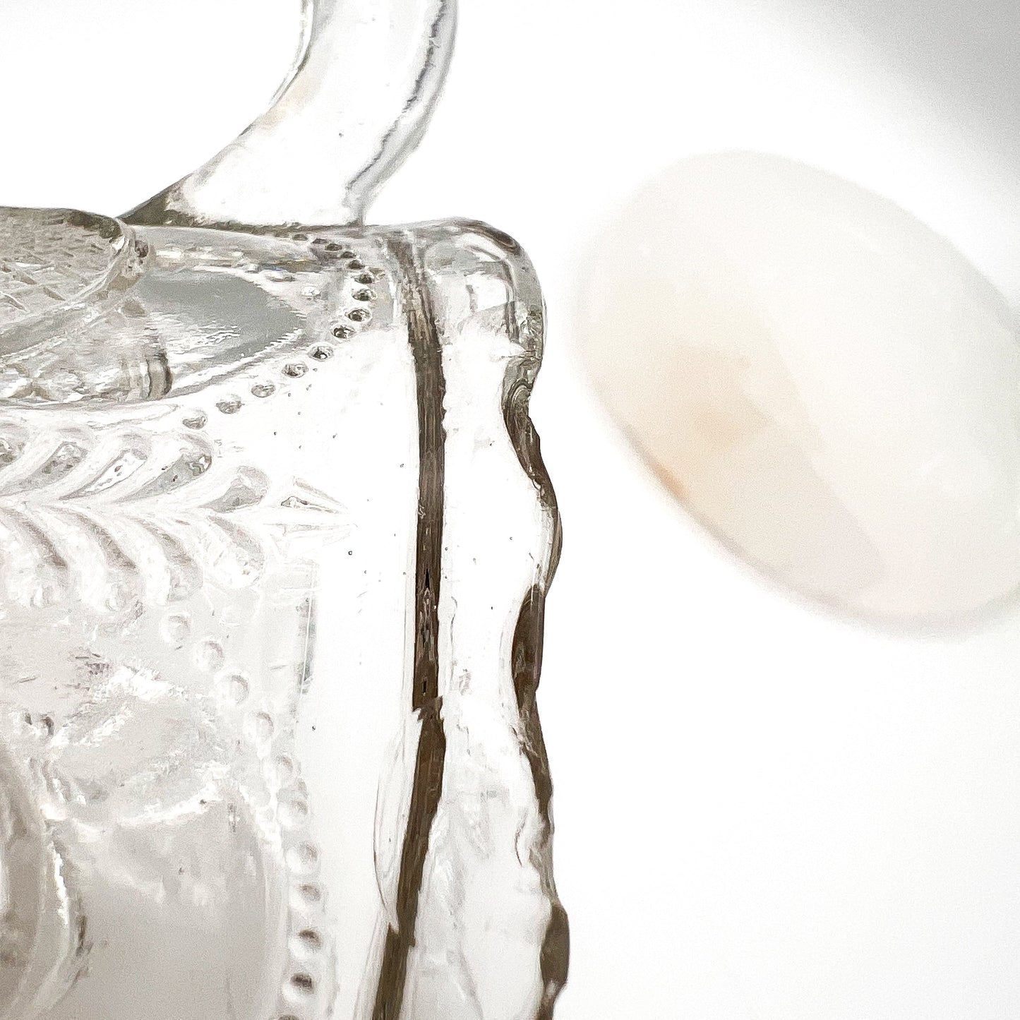 Vintage Depression Glass Owl & Feather Jug - No Lid