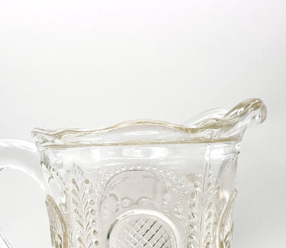 Vintage Depression Glass Owl & Feather Jug - No Lid