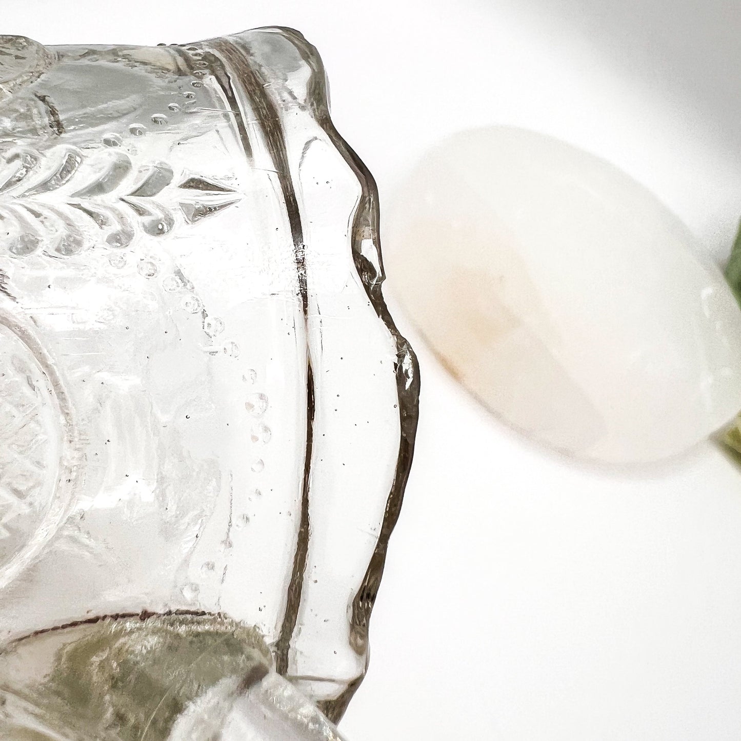 Vintage Depression Glass Owl & Feather Jug - No Lid