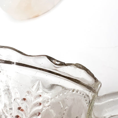 Vintage Depression Glass Owl & Feather Jug - No Lid