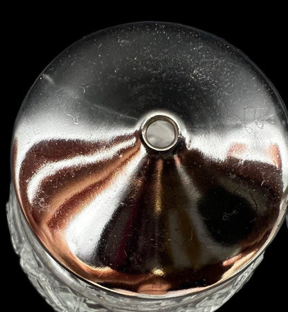 Vintage Glass Condiment Set Salt Pepper Sugar in Metal Caddy Stand Hong Kong