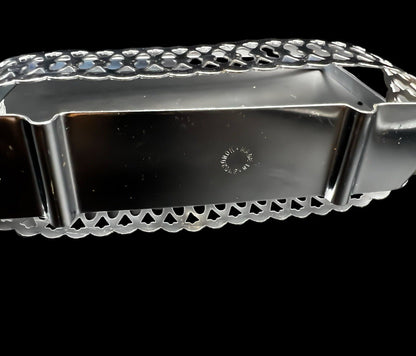 Vintage Glass Condiment Set Salt Pepper Sugar in Metal Caddy Stand Hong Kong