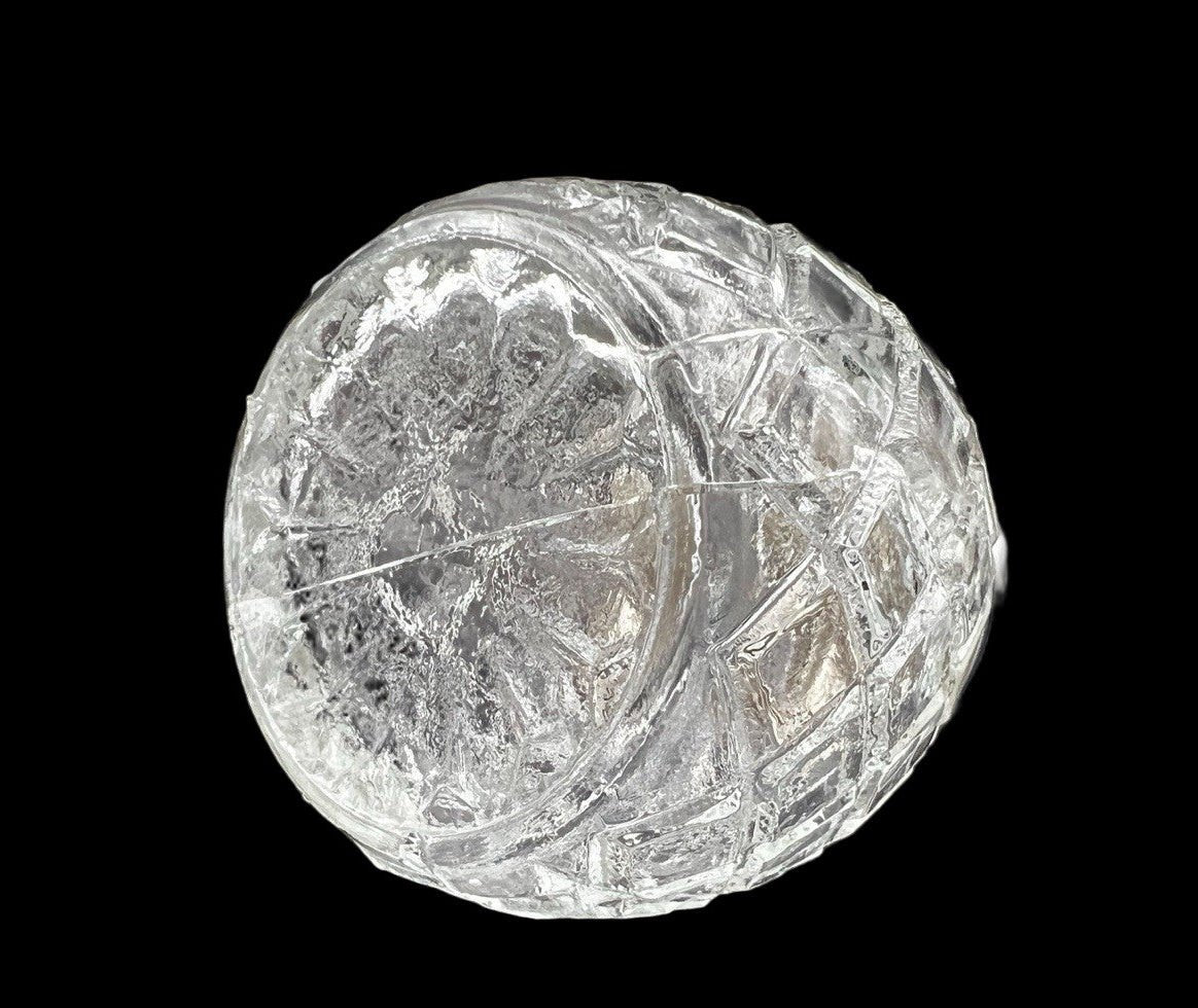 Vintage Glass Condiment Set Salt Pepper Sugar in Metal Caddy Stand Hong Kong