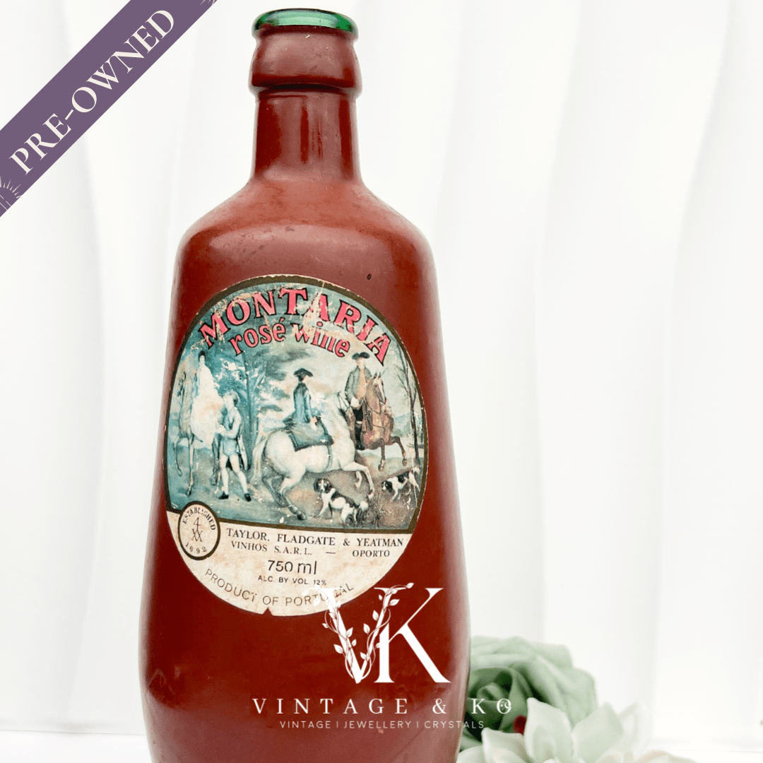 Vintage Glass Montaria Rosé Wine Bottle
