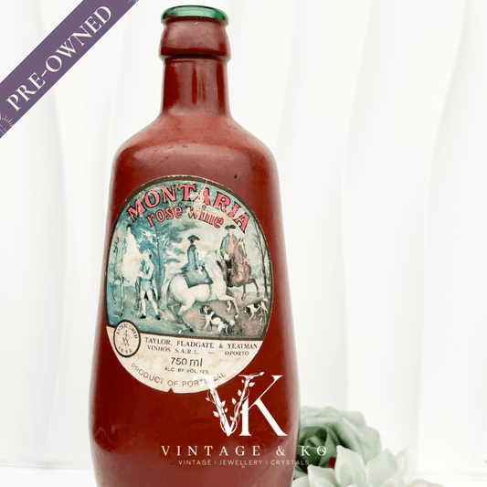Vintage Glass Montaria Rosé Wine Bottle