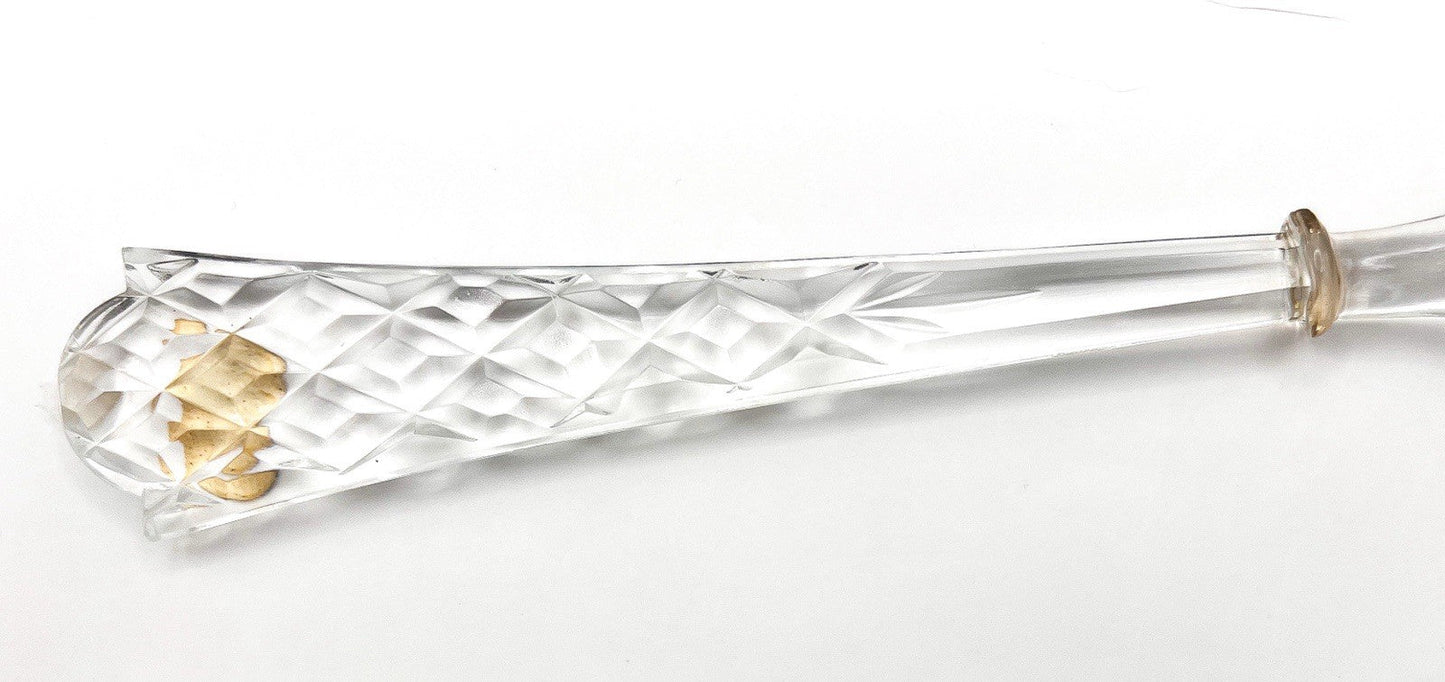 Vintage Glass Serving Utensils - Fork And Spoon Salad | Astra Czechoslovakia